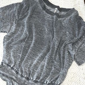 Free people Intimately soft body suit oversized top in gray small. EUC!!